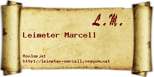 Leimeter Marcell névjegykártya